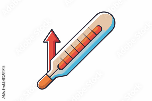 Rising temperature medical thermometer healthcare icon