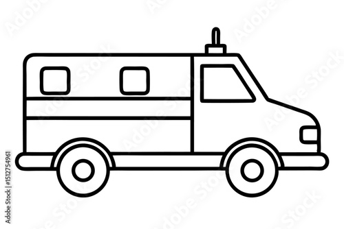 Simple line drawing of an ambulance vehicle