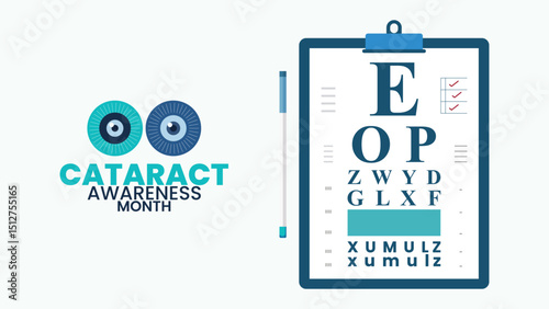 Clear Vision Ahead, National Cataract Awareness Month design templet