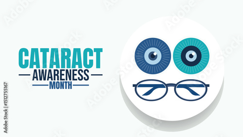 Clear Vision Ahead, National Cataract Awareness Month design templet