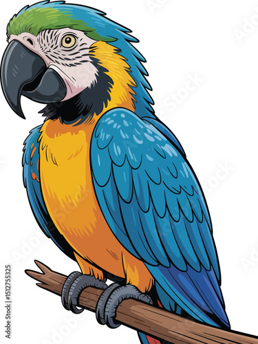 Cute cartoon a illustrator vector Macaw