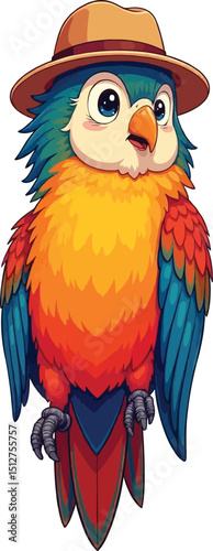 Cute cartoon a illustrator vector Macaw
