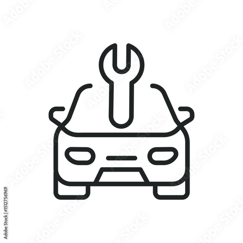 Car repair thin line icons. Editable stroke and Perfect pixel on transparent background