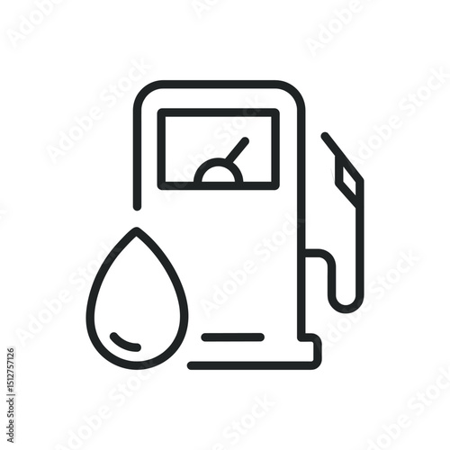 Gas station thin line icons. Editable stroke and Perfect pixel on transparent background