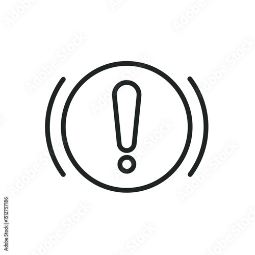 Warning thin line icons. Editable stroke and Perfect pixel on transparent background