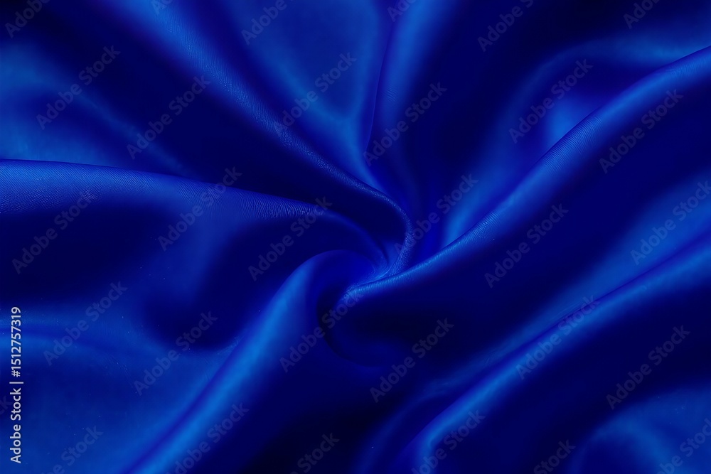 Fototapeta premium Elegant Blue Satin Fabric Texture Close-Up: Luxury and Design