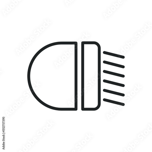 Car light thin line icons. Editable stroke and Perfect pixel on transparent background