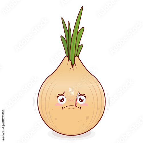 onion sick face cartoon cute