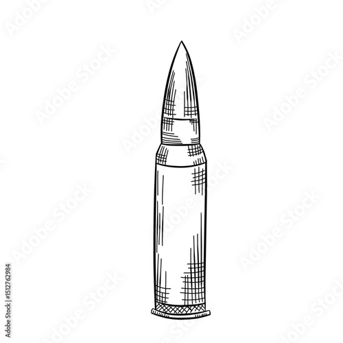 black and white bullet sketch vector line art hand drawn illustration 