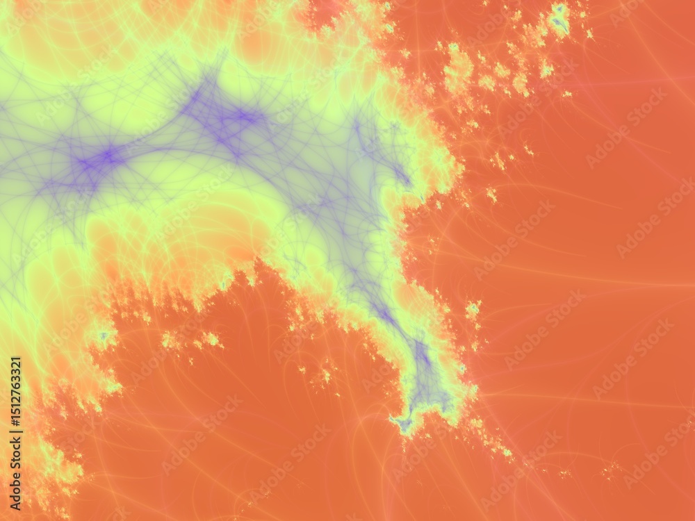 Naklejka premium Fraktal kolorowy o nieregularnych kształtach i pastelowych barwach