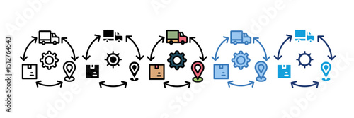 Supply Chain Icon Element For Design