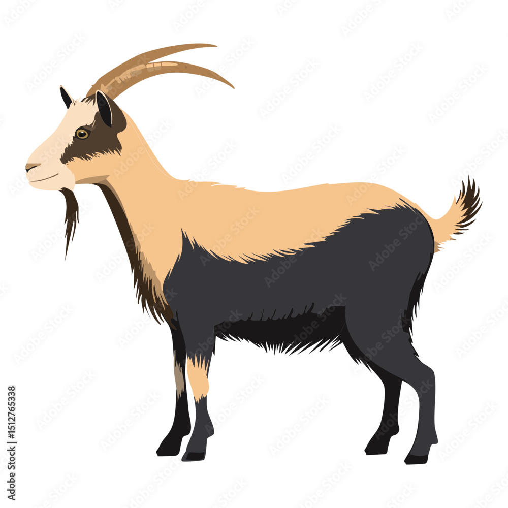 Fototapeta premium Black and White Goat Farm Animal