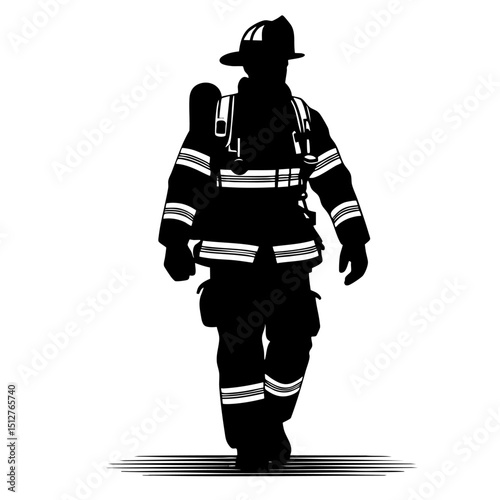 Firefighter Silhouette  A Symbol of Courage, Bravery, and Service