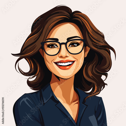Professional Happy Business Woman Icon Vector for Corporate Success Concept in EPS Format