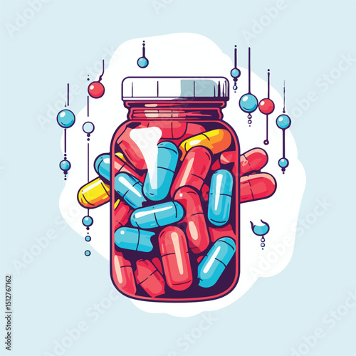Professional Medication Vector Illustration for Medical Purposes and Healthcare Concepts