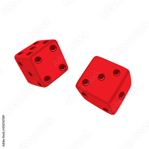 Cartoon 3D dice vector illu...