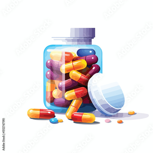 Illustration of Medicine Pills for Medical Care Design - Healthcare Vector Graphic