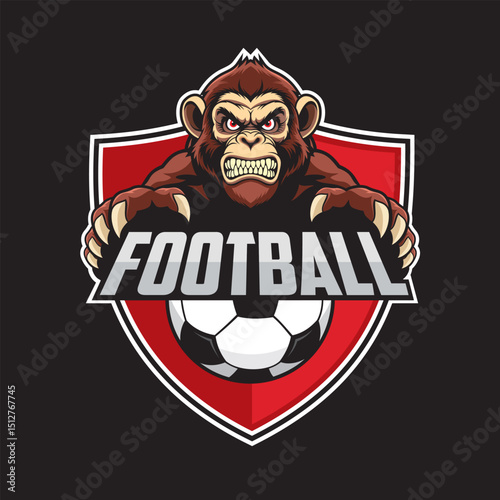 football club logo monkey vector illustration design