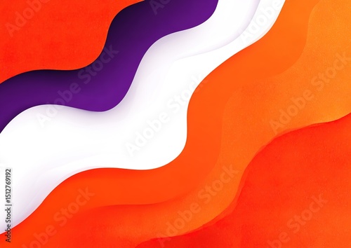 Abstract Geometric Background With Orange Purple And White Waves