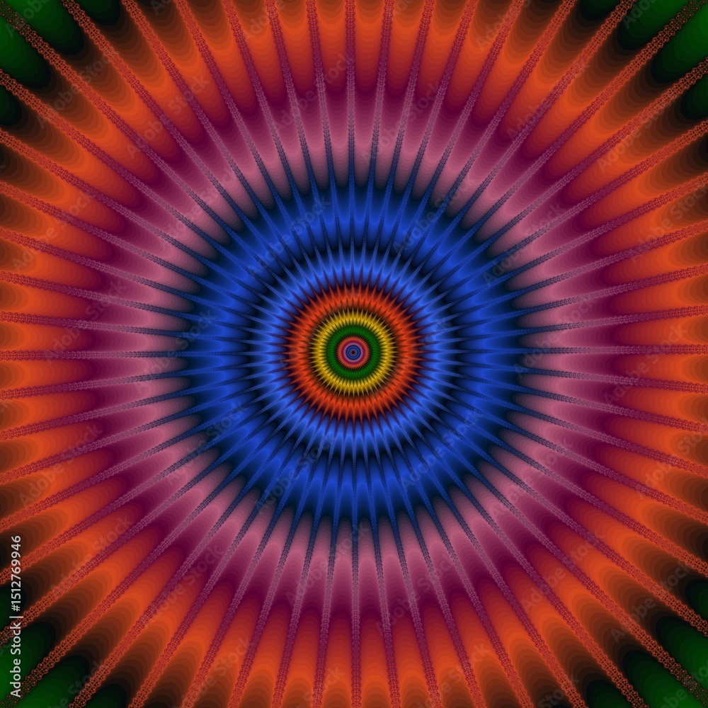 Obraz premium Fraktal kolorowy w kształcie barwnych okręgów