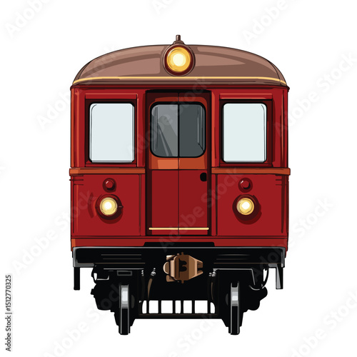 Professional Train Wagon Frontview Icon Vector Illustration for Transport Infographics