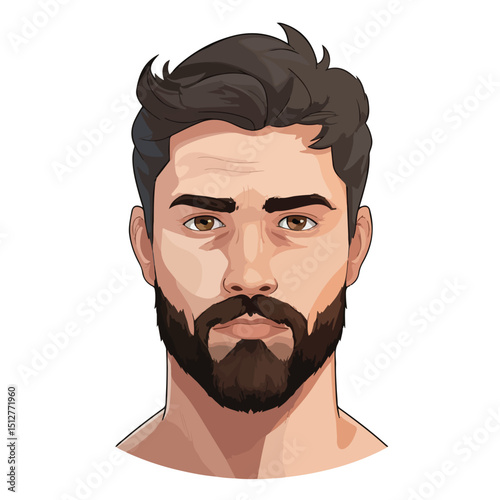 Professional Vector Illustration of a Default Male Character Head for Designers