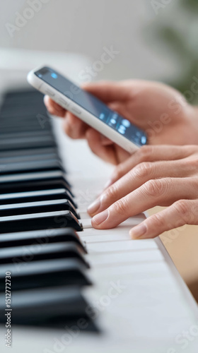 Dynamic digital piano with interactive screen and practice mode for music learning photo
