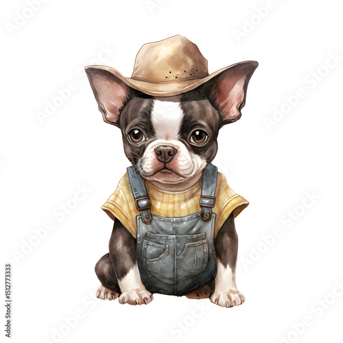 Farmer Boston Terrier Dog