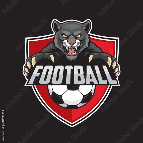 football club logo panther vector illustration design