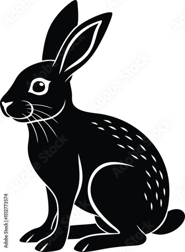 black and white rabbit