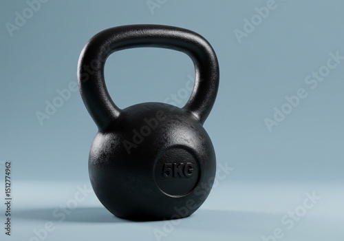 high-quality minimalistic image of kettlebell on smooth solid color background positioned centrally or slightly off-center