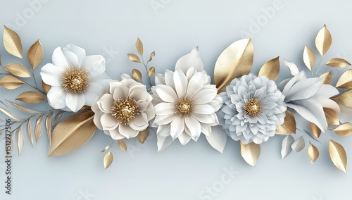 Elegant Floral Arrangement On Light Blue Background