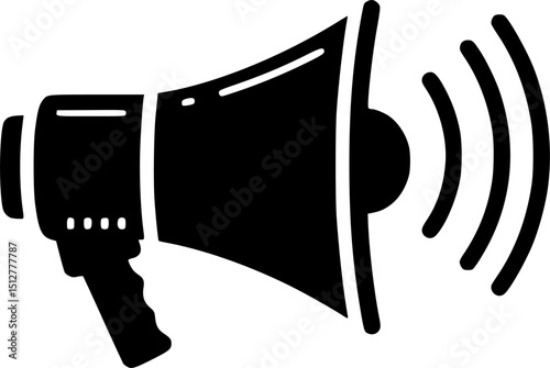 megaphone silhouette, minimal car horn icon vector illustration
