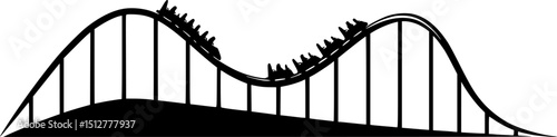 Rollercoaster silhouette vector. Rollercoaster Black flat icon illustration

