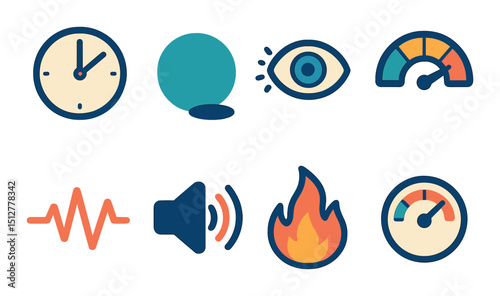 Irritation and stress flat icons set. frustration and annoyance symbols for design