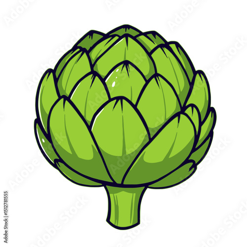 Cartoon artichoke illustration isolated on white background