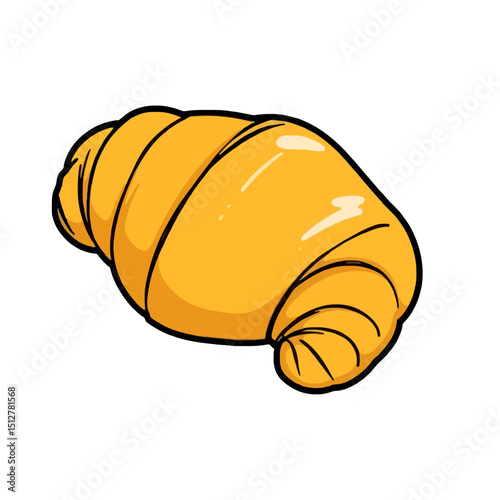 Cartoon croissant illustration isolated on white background