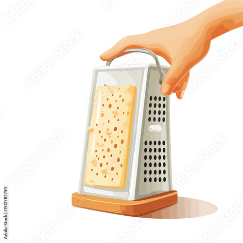 Professional Kitchen Grater Vector Illustration for Cooking Utensil Ads and Websites