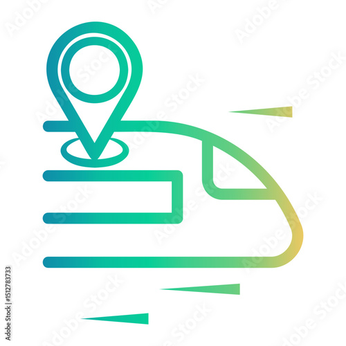 train Line Gradient Icon