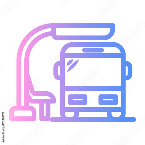 bust stop Line Gradient Icon