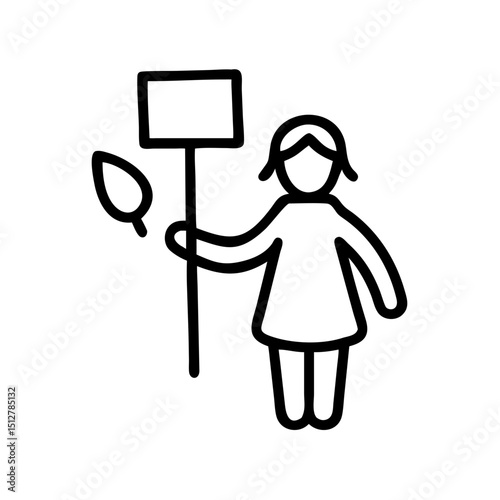 Minimalista ícone PNG ecoativista com placa