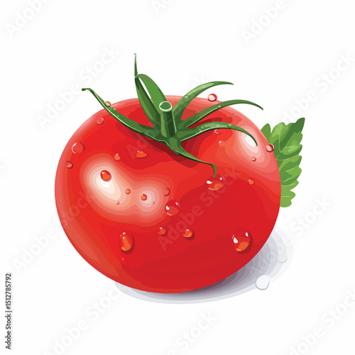 Fresh Tomato Vegetable Vector Illustration for Healthy Food Concepts