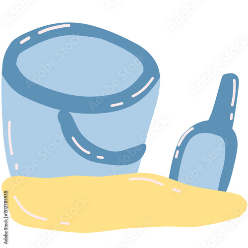 Summer sand bucket illustration 