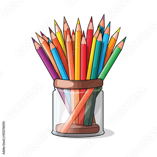 Educational Vector Illustration of School Pencil Creativity Supply Element