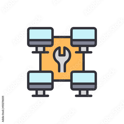 Computer Network Maintenance And Repair Services On Transparent Background