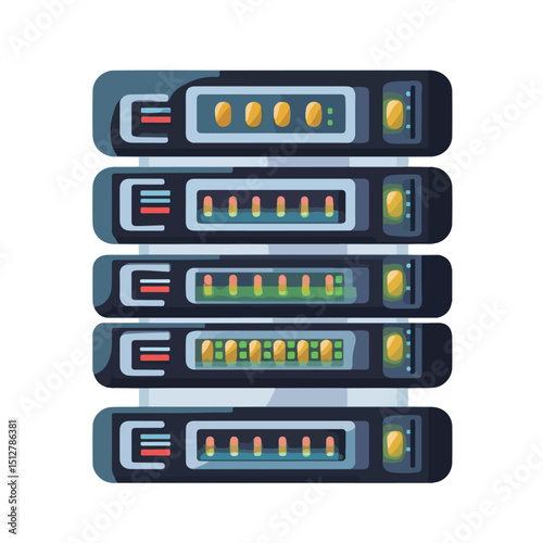 Professional Servers Web Hosting Icon Vector Illustration for Websites and Technology Concepts