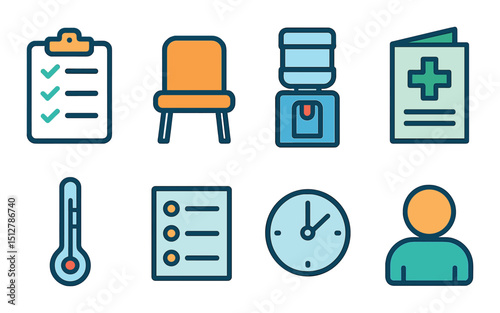 Doctor office icon set. Medical set