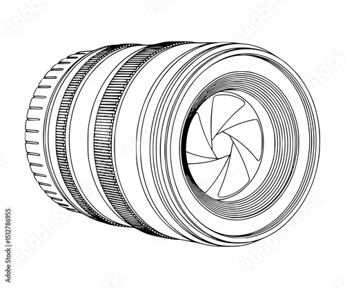 Camera Lens Line Art