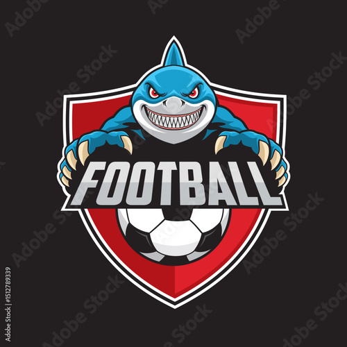 football club logo shark vector illustration design