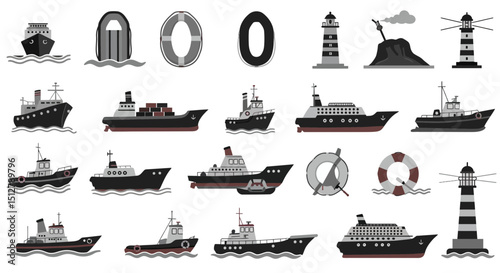 ship, boat, yacht, sailboat, trawler, motorboat, canoe, kayak, submarine, aircraft carrier, destroyer, frigate, cruiser, battleship, tanker, cargo ship, container ship, fishing boat, rowboat, speedboa